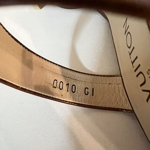 Louis Vuitton Patent Leather Brown Slip On Tassels Sandals Block Heels SZ 36.5 - Picture 7 of 15